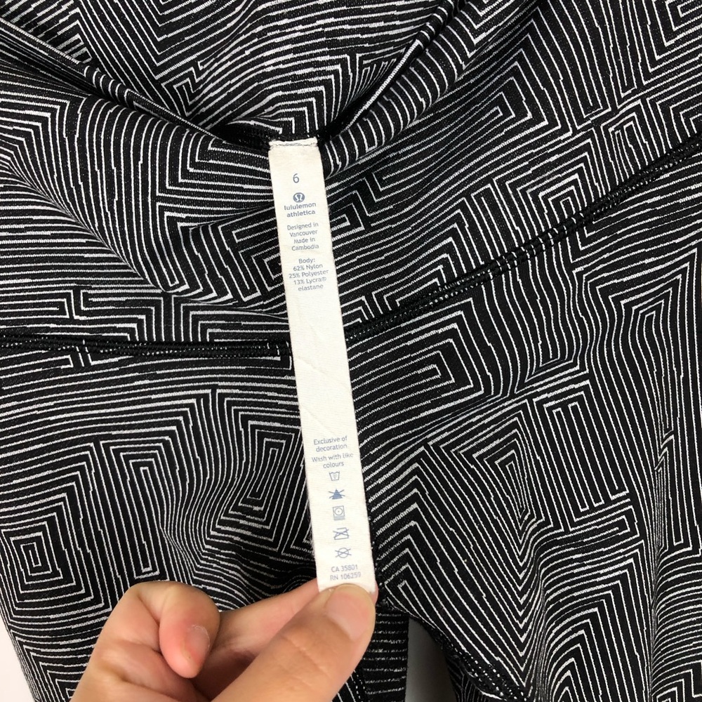 Lululemon Maze Jacquard Wunder Under Leggings Size 6 - Picture 6 of 13